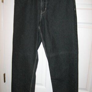 Haband Tailgater Jeans Men's 36 Long Hidden Elastic Waist Black Denim